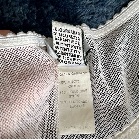 D& G Dolce and Gabbana Intimi sheer top size 1 white - Picture 5 of 7